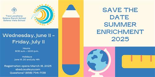 Save the Date Summer Enrichment 2025